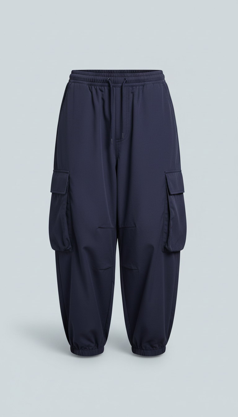 Deep Indigo Oversized Cargo Trousers
