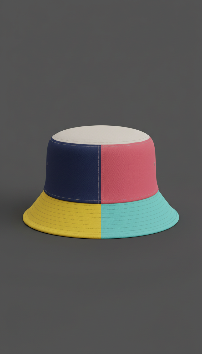 Sky Pop Color-Blocked Bucket Hat