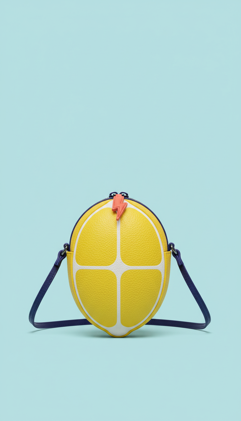 Lemon Flash Sculptural Mini Crossbody Bag