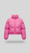 Pulse Pink Cropped Puffer Jacket